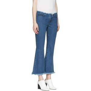 Marques Almeida NWT Dark Wash Denim Cutoff Flare Jeans Size 6